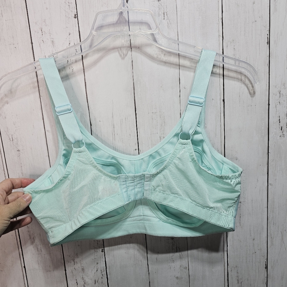 Breezies Celedon Aqua Pin-Up Full Coverage Unlined Wirefree Support Bra Size 40d View 4